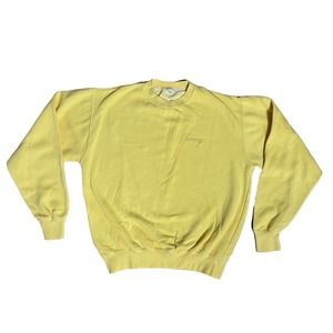BRANDY MELVILLE JOHN GALT HONEY YELLOW EMBROIDERED SWEATSHIRT CREWNECK SZ M